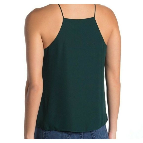 WAYF Camisole Top Hunter Green Size L Posie Deep Lace V-Neck Sleeveless - Picture 3 of 11